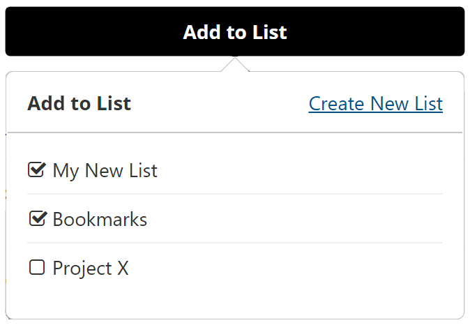 Choose as many Lists as you want.